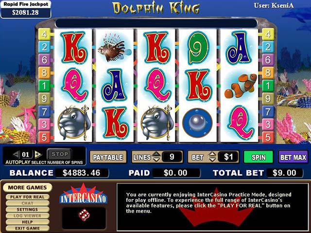 Norske spilleautomater Dolphin King, Cryptologic SS - Himmelspill