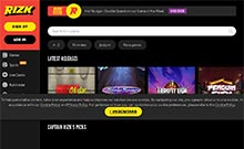 Rizk kasino gjennomgang skjermbilde på  norskcasino1.com 2