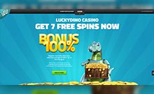 LuckyDino kasino gjennomgang skjermbilde på  norskcasino1.com 1