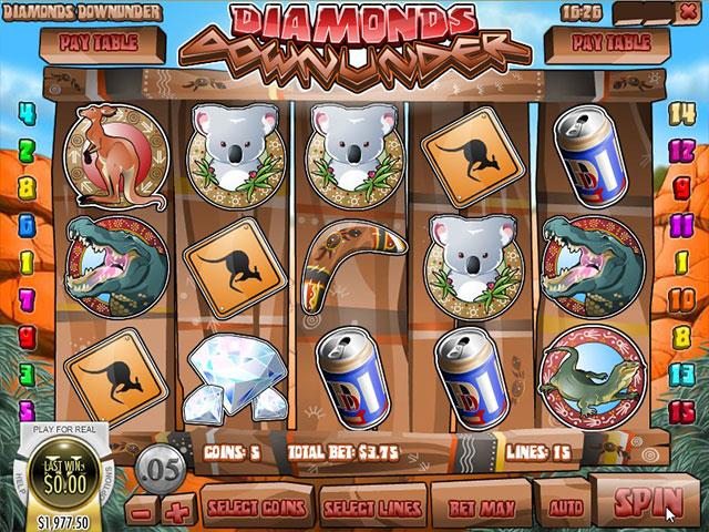 Norske Spilleautomater   Diamonds Downunder Rival   SS  - Himmelspill