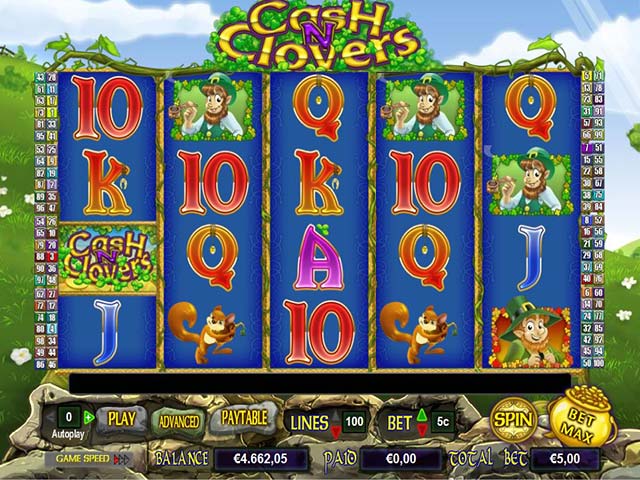 Norske spilleautomater Cash N Clovers, Cryptologic SS - Himmelspill