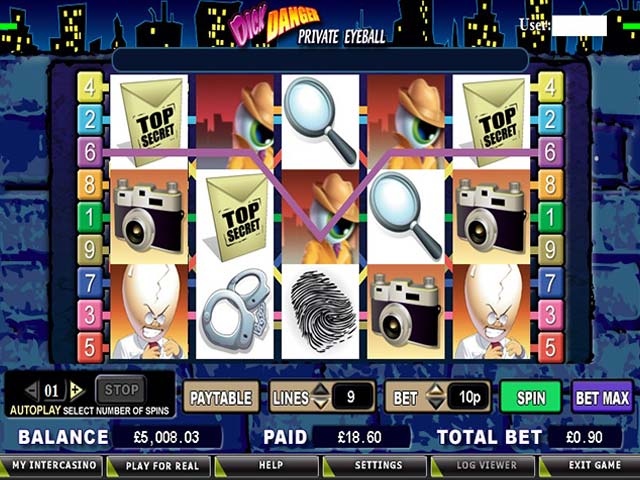 Norske spilleautomater Dick Danger, Cryptologic SS - Himmelspill