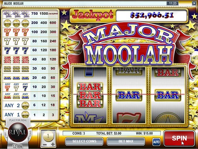 Norske spilleautomater Major Moolah, Rival SS - Himmelspill